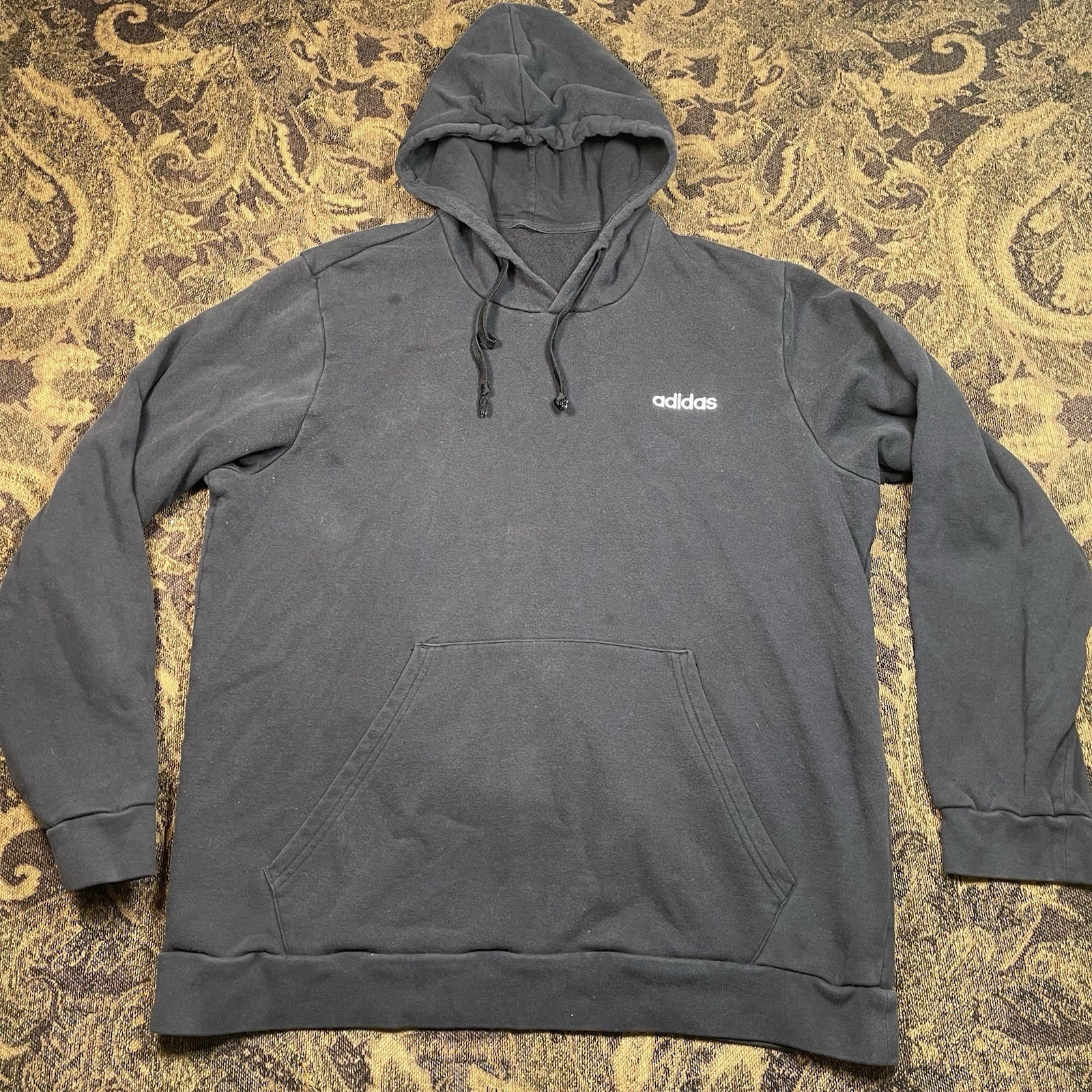 Vtg 90s Adidas Pullover Hoodie Mens Size Xl Faded Black